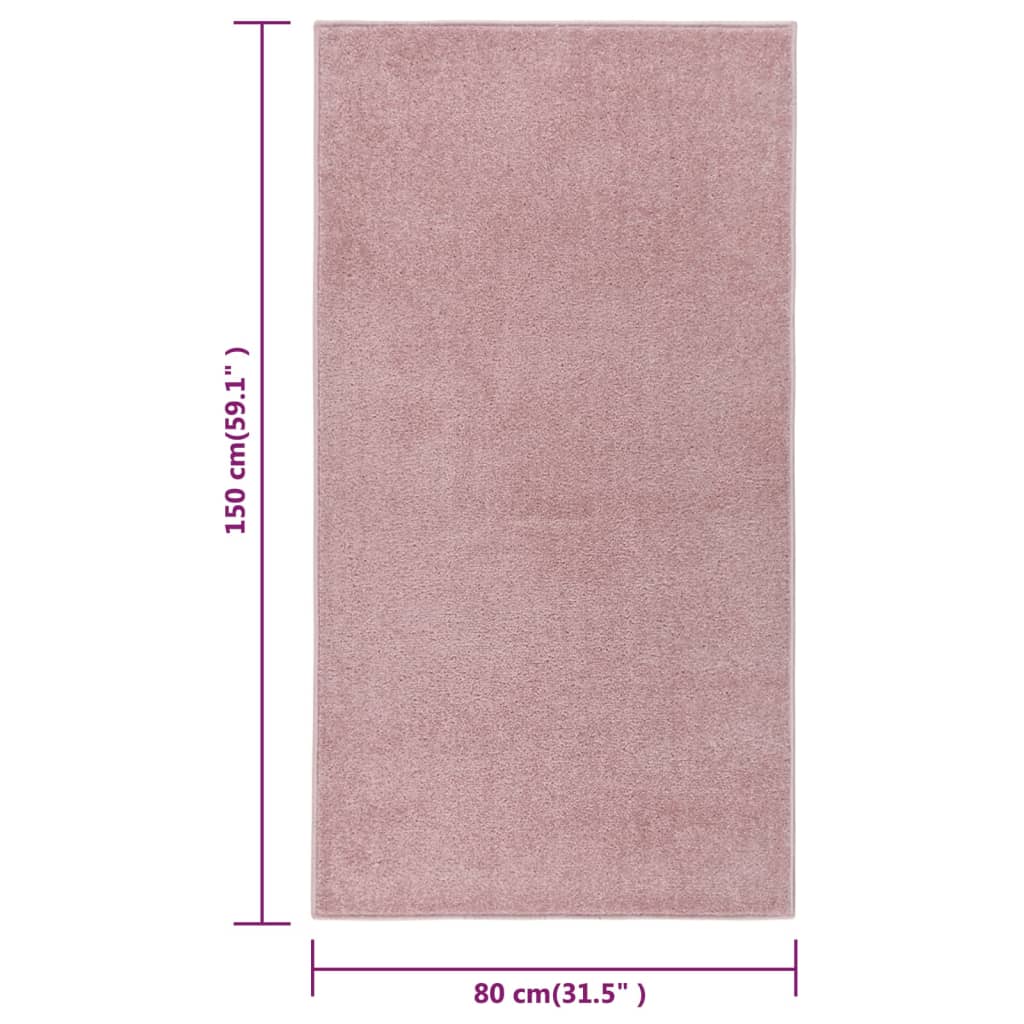 vidaXL Rug Short Pile 80x150 cm Pink