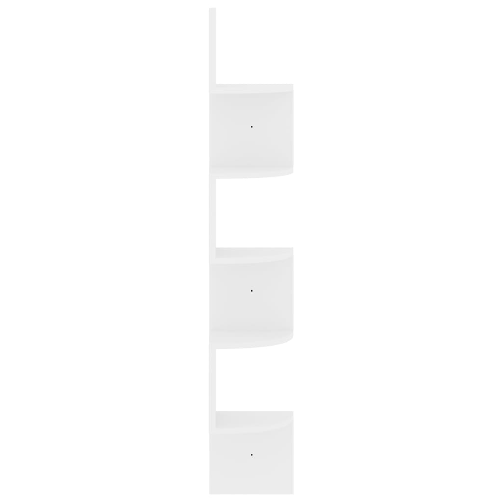 vidaXL Wall Corner Shelf High Gloss White 19x19x123 cm Engineered Wood