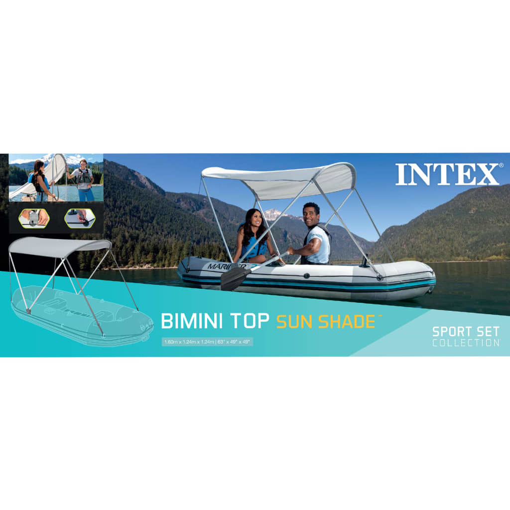 Intex Boat Canopy Grey 160x142 cm Oxford Fabric
