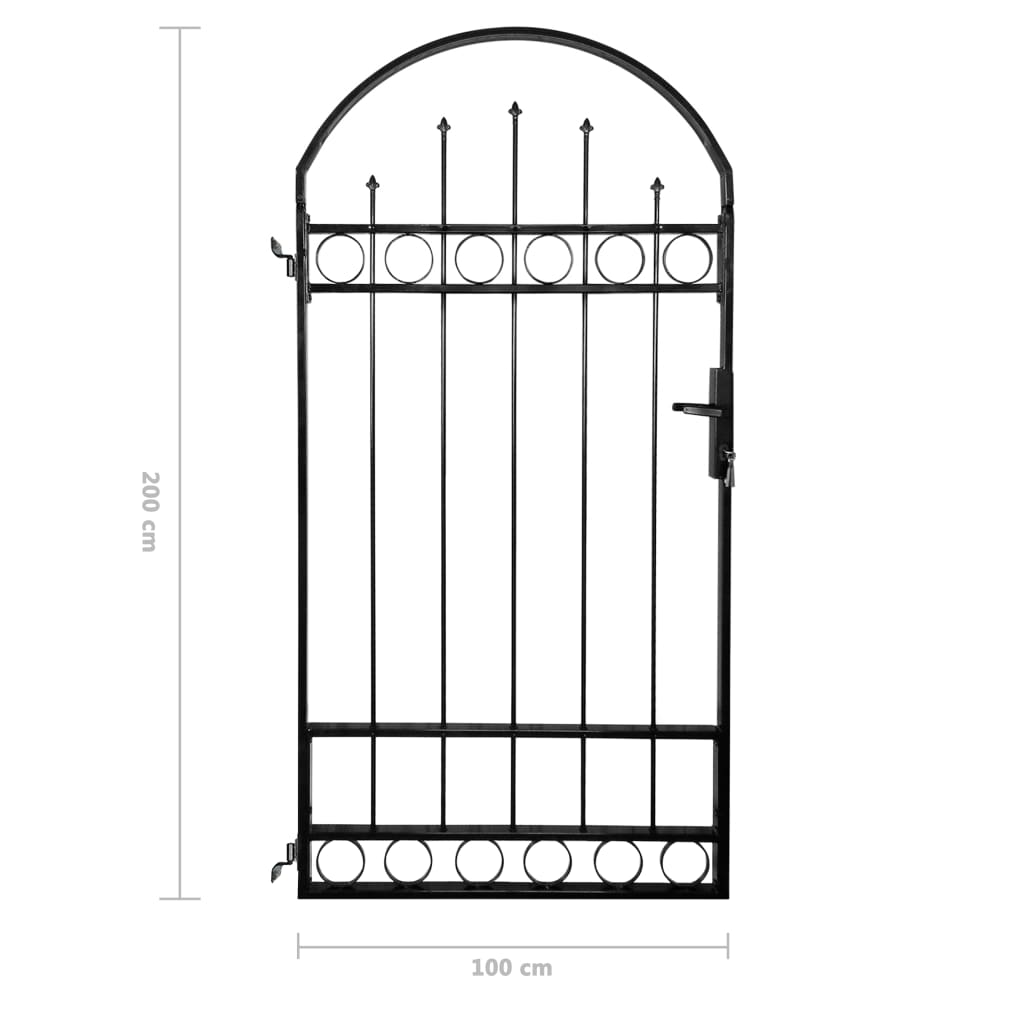 vidaXL Fence Gate with Arched Top 100x200 cm