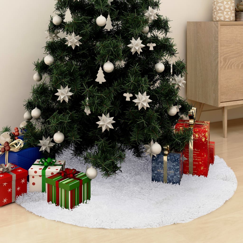 vidaXL Christmas Tree Skirt White 122 cm Faux