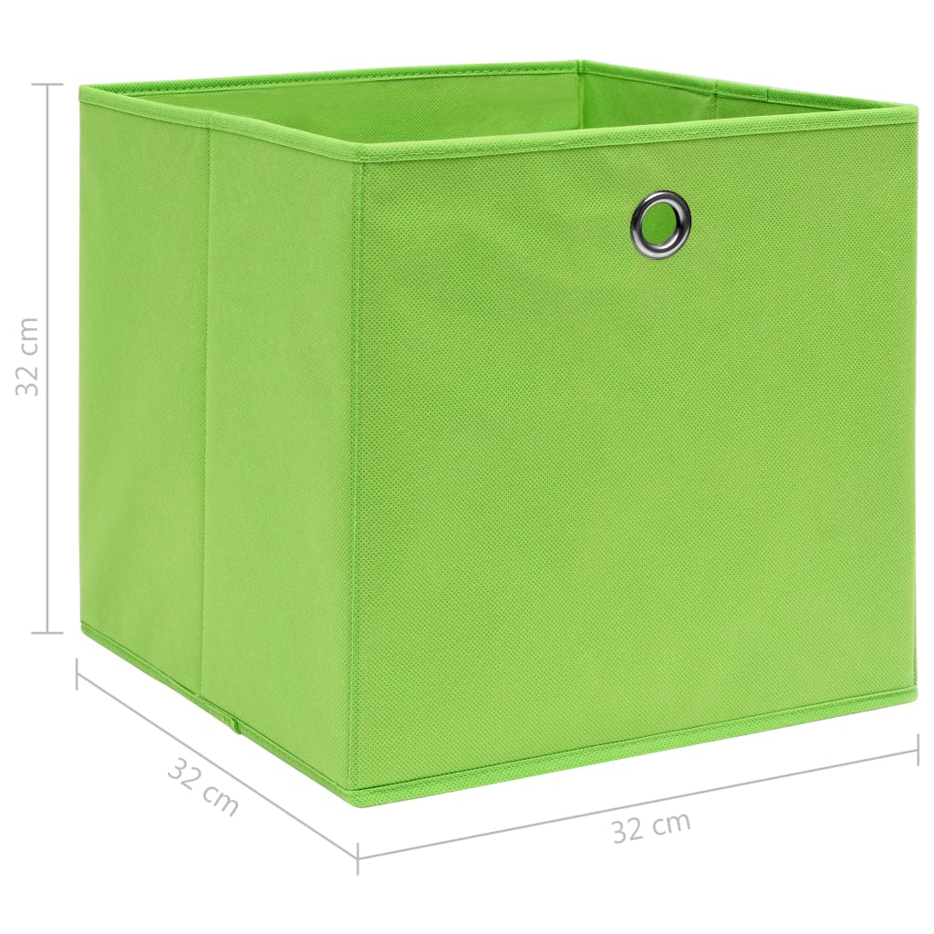 vidaXL Storage Boxes 4 pcs Green 32x32x32 cm Fabric