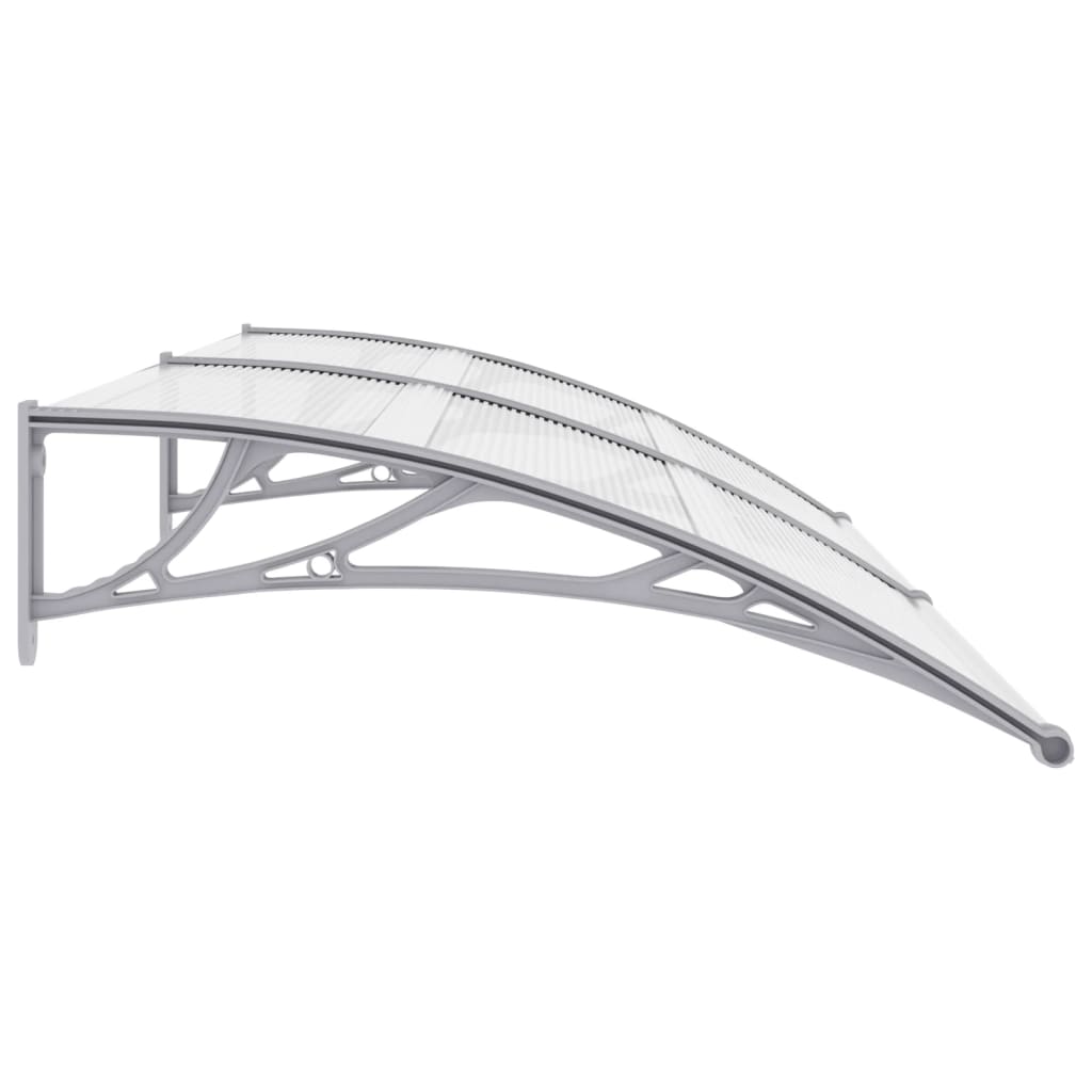 vidaXL Door Canopy Grey and Transparent 200x75 cm PC