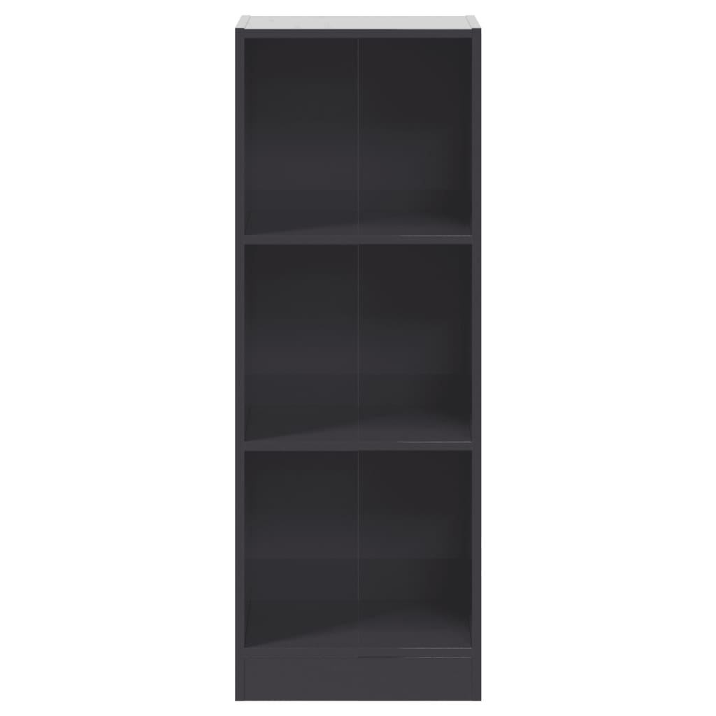 vidaXL 3-Tier Book Cabinet High Gloss Grey 40x24x108 cm Engineered Wood
