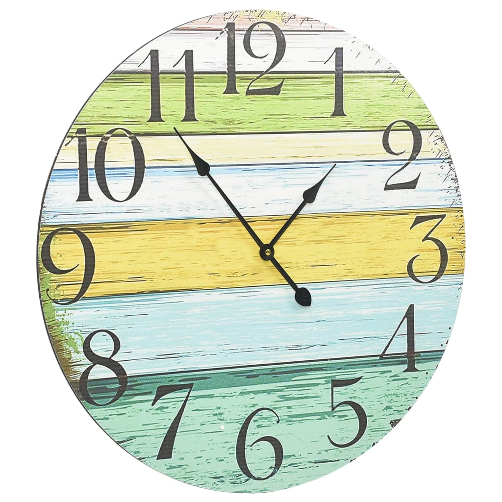 vidaXL Wall Clock Multicolour 60 cm MDF