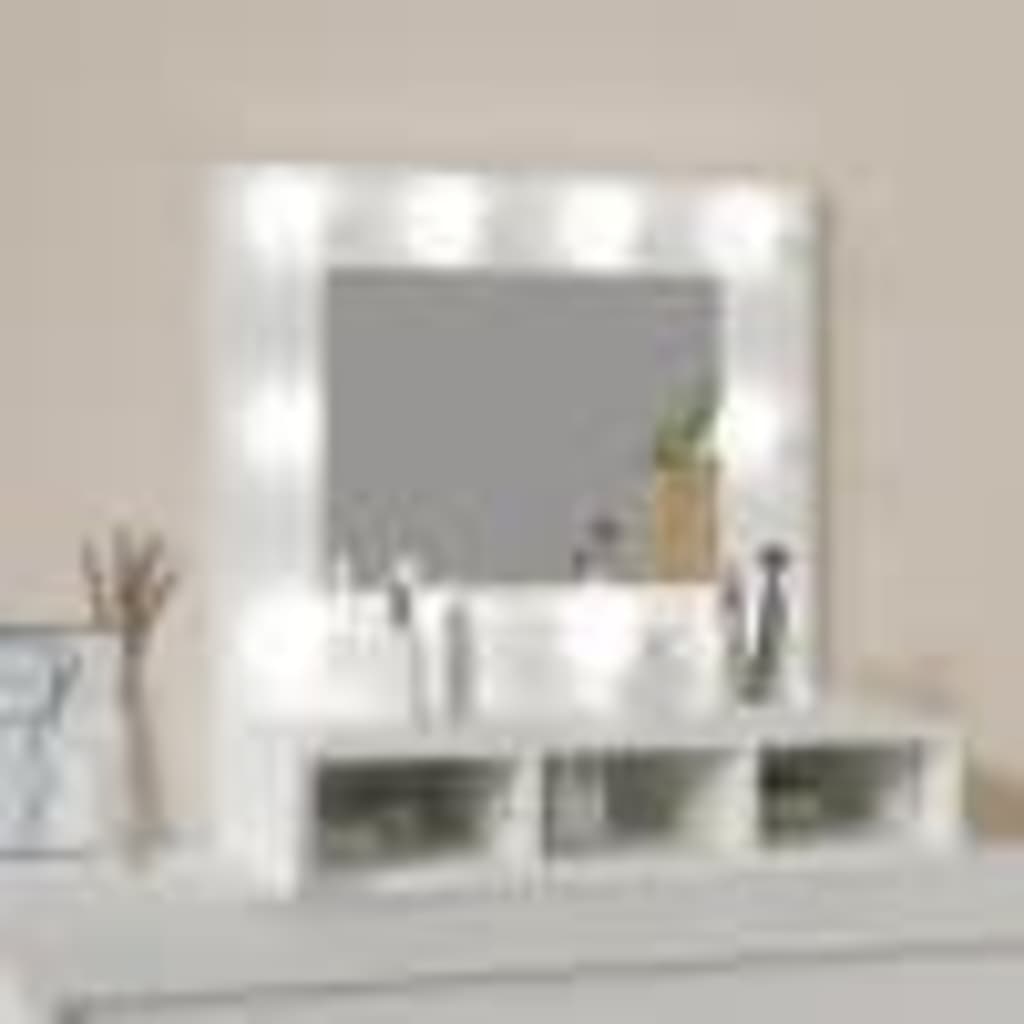 vidaXL Mirror Cabinet with LED White 60x31.5x62 cm