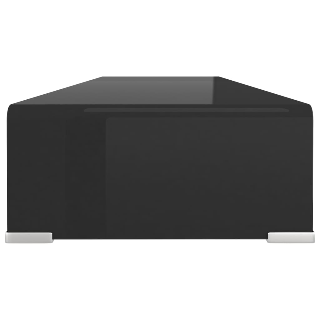 vidaXL TV Stand/Monitor Riser Glass Black 100x30x13 cm