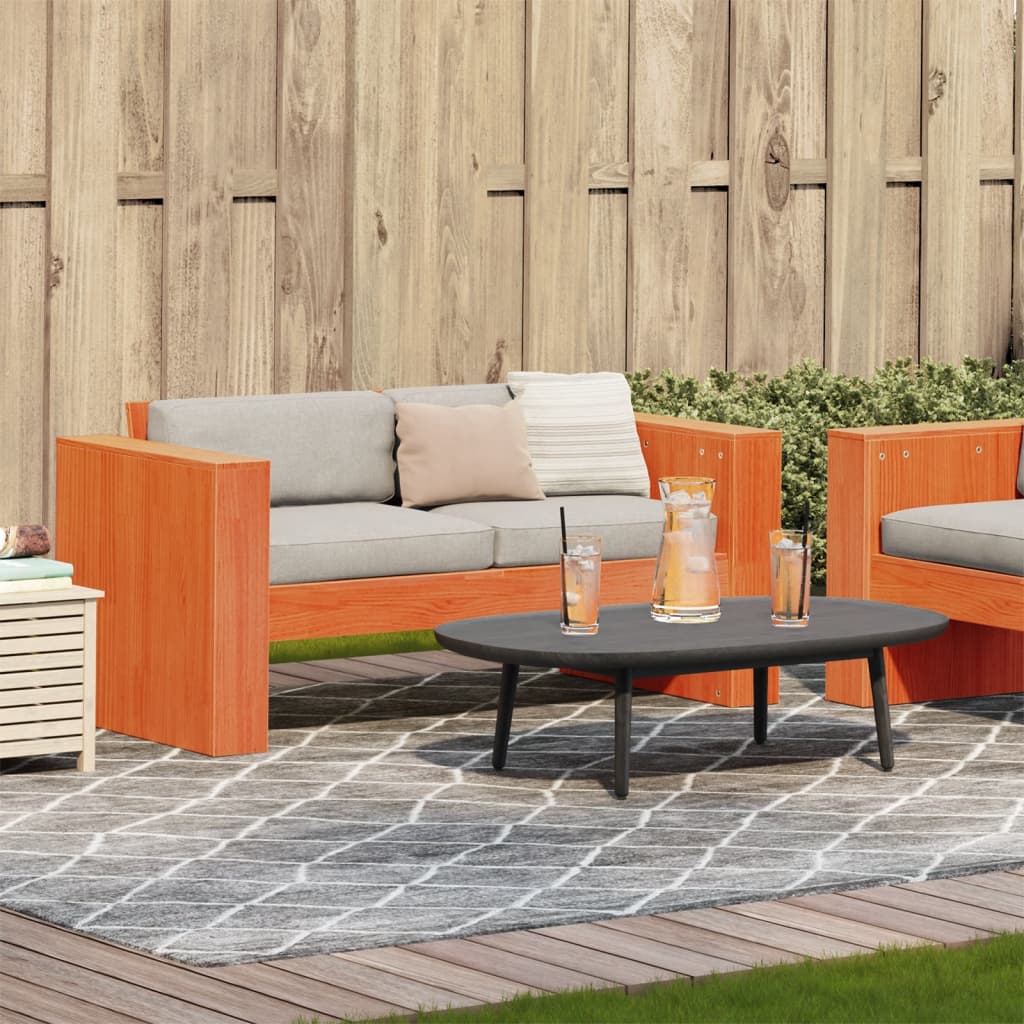 vidaXL Garden Sofa 2-Seater Wax Brown 134x60x62 cm Solid Wood Pine