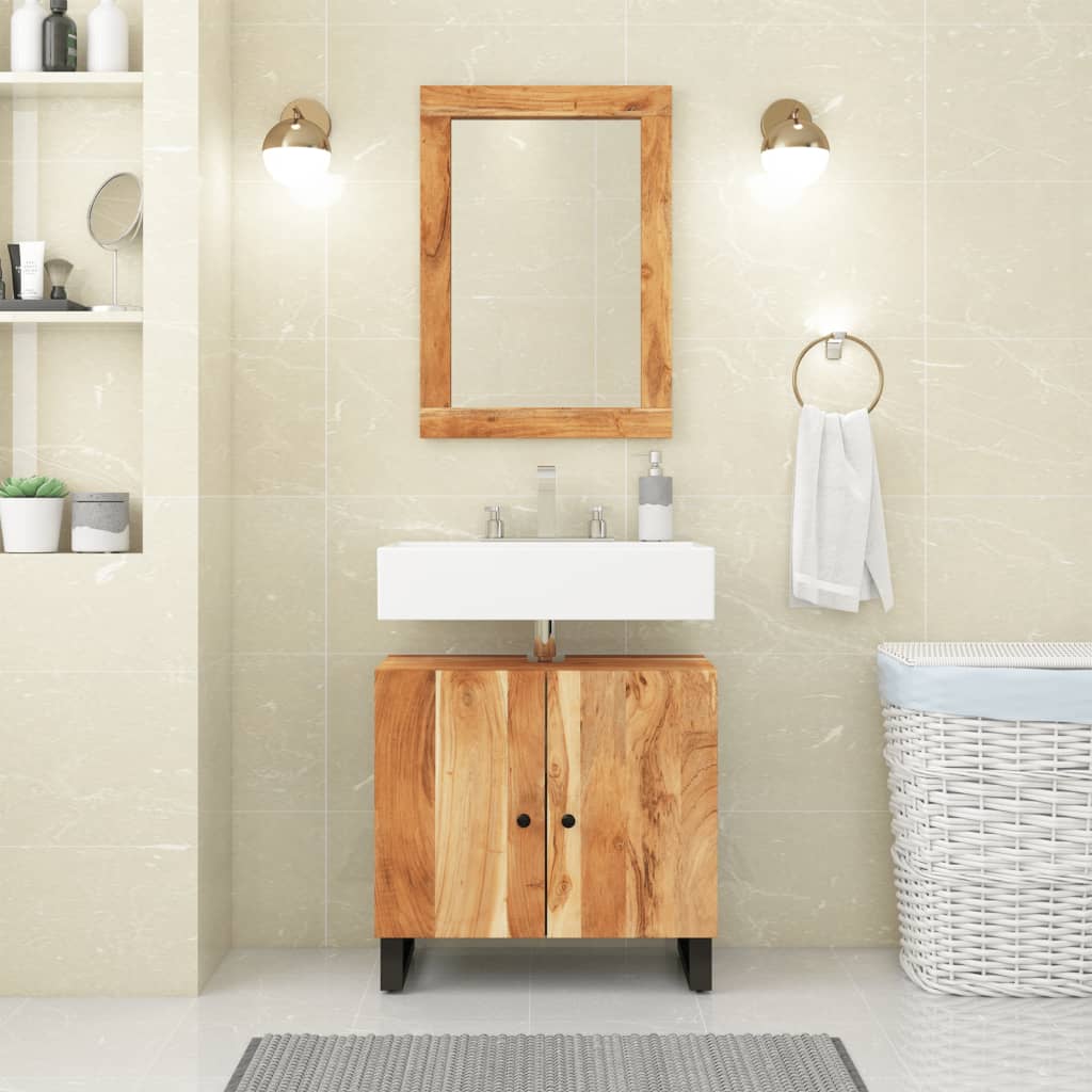 vidaXL 2 Piece Bathroom Furniture Set Solid Wood Acacia