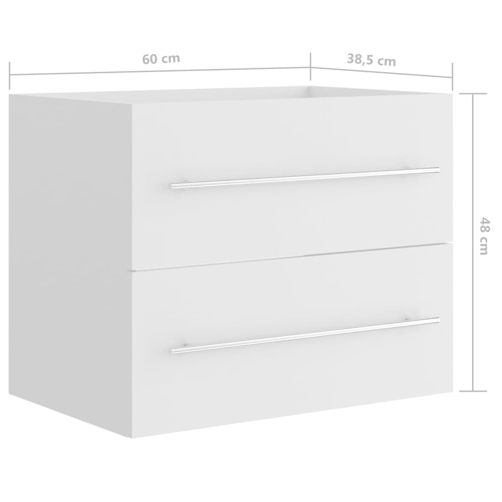vidaXL Sink Cabinet White 60x38.5x48 cm Engineered Wood