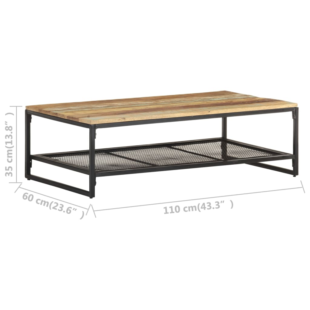vidaXL Coffee Table 110x60x35 cm Solid Reclaimed Wood