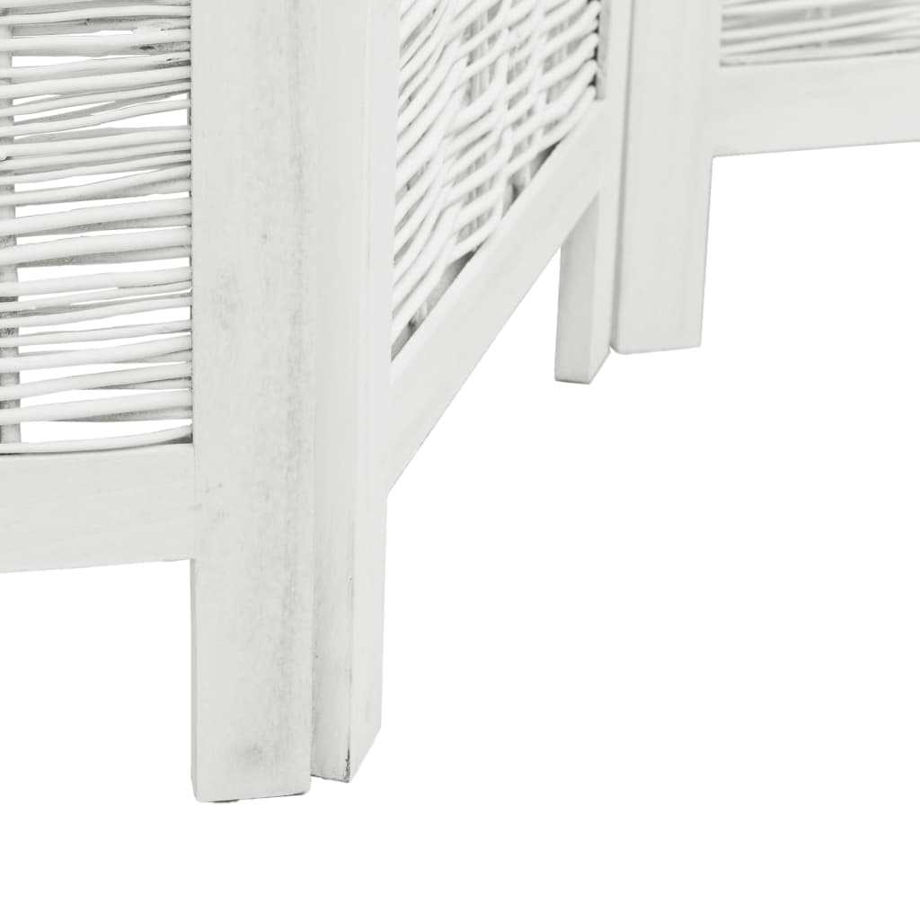 vidaXL Room Divider 3 Panels White Solid Wood Paulownia