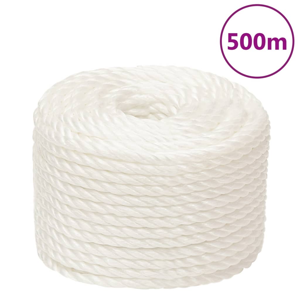vidaXL Work Rope White 12 mm 500 m Polypropylene