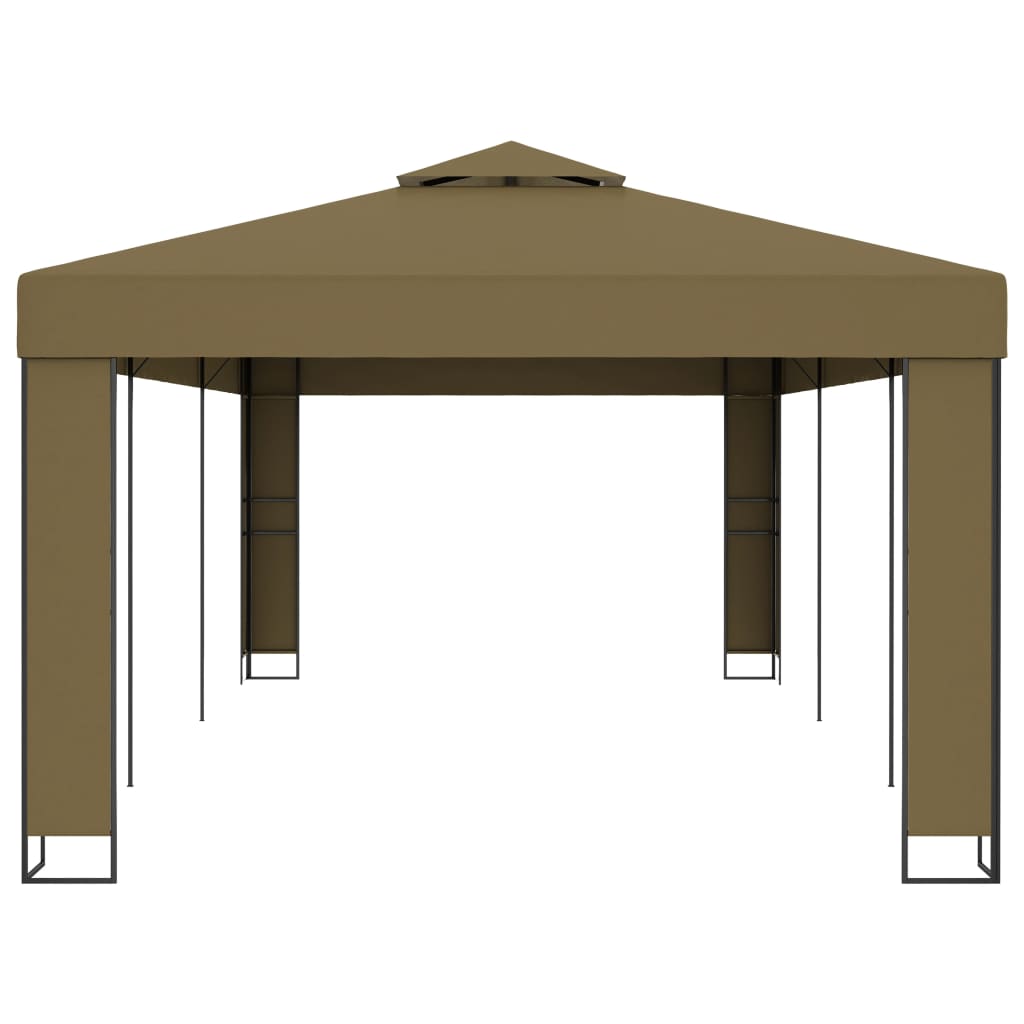 vidaXL Gazebo with Double Roof 3x6 m Taupe 180 g/m²