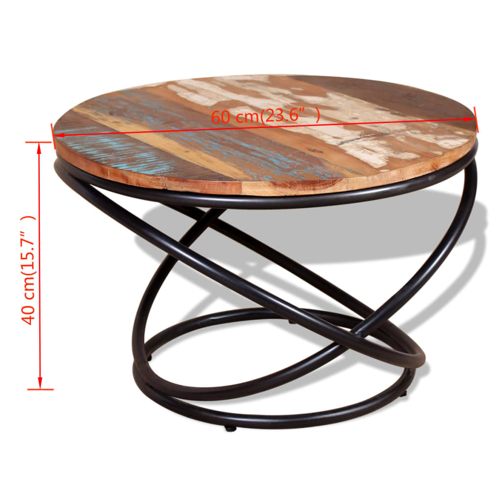 vidaXL Coffee Table Solid Reclaimed Wood 60x60x40 cm