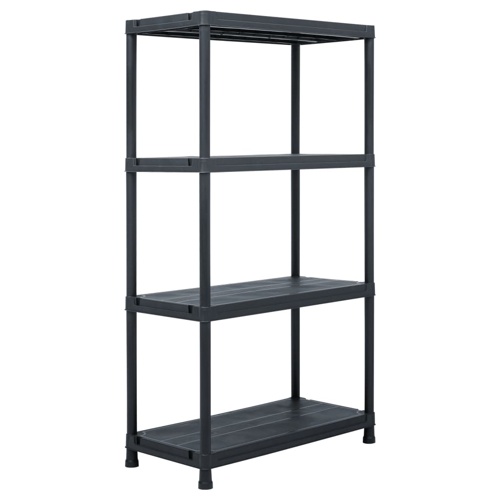 vidaXL Storage Shelf Rack Black 100 kg 60x30x138 cm Plastic