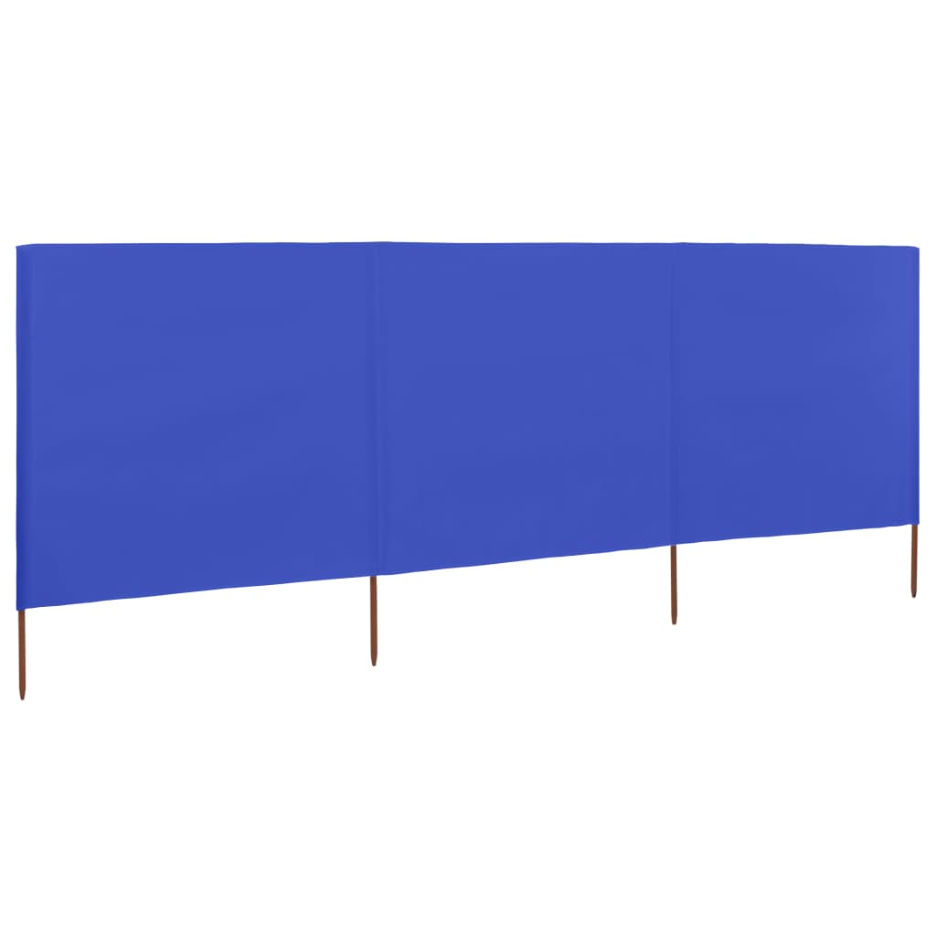 vidaXL 3-panel Wind Screen Fabric 400x120 cm Azure Blue