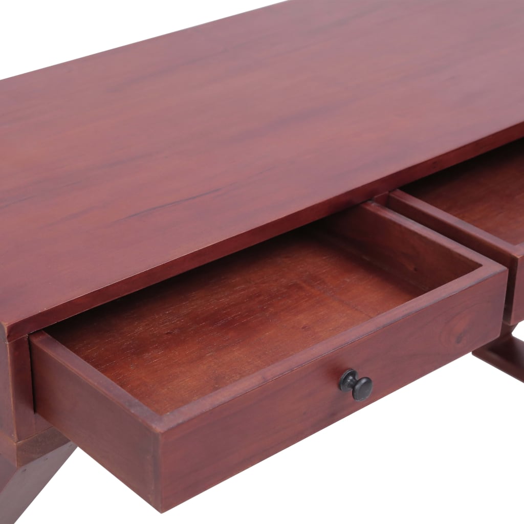 vidaXL Computer Desk Brown 115x47x77 cm Solid Mahogany Wood