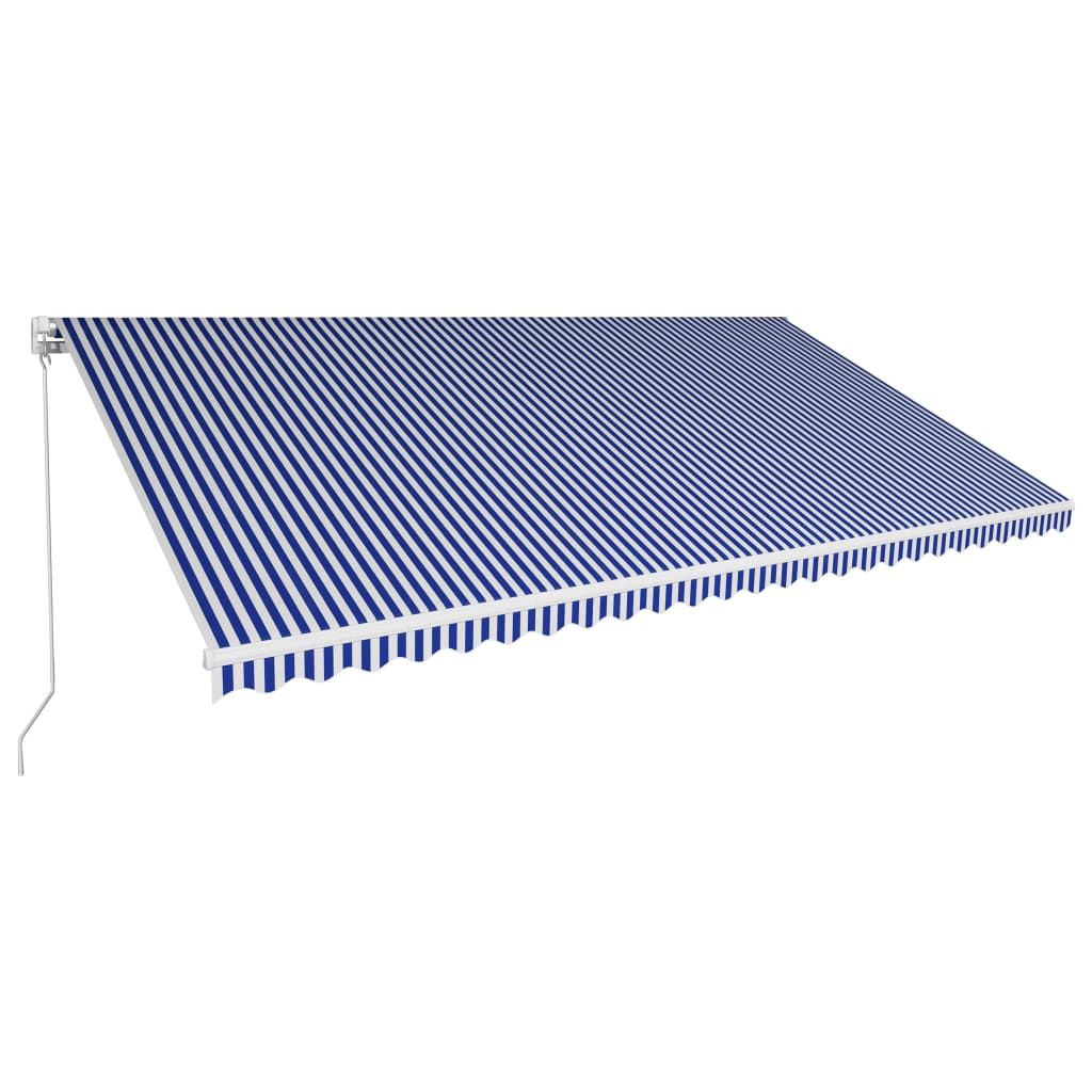 vidaXL Manual Retractable Awning 600x300 cm Blue and White