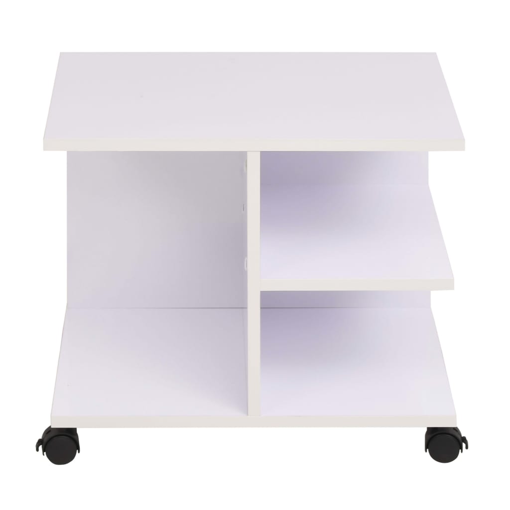 vidaXL Rolling Shelf 50x35x42 cm White
