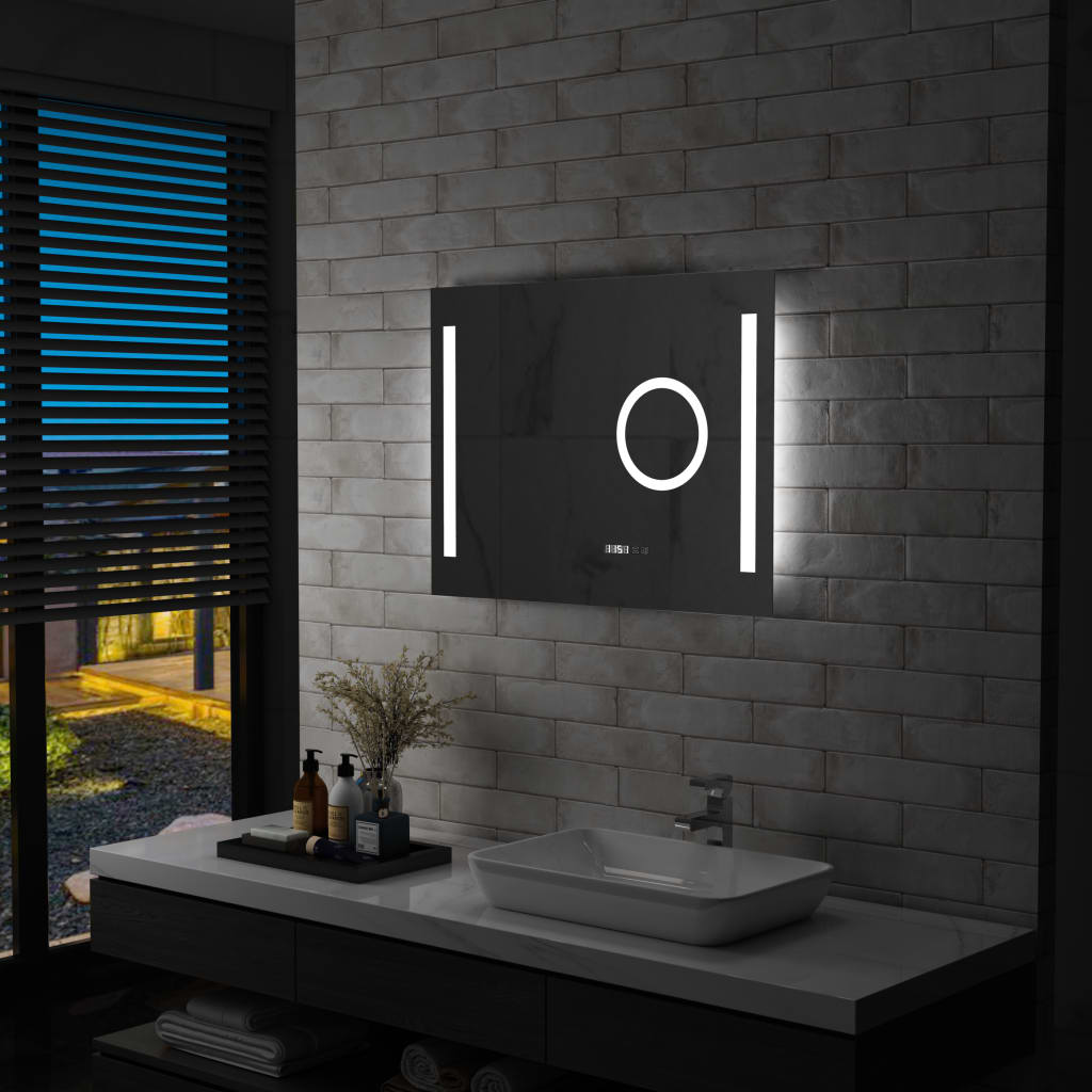 vidaXL Bathroom LED Wall Mirror with Touch Sensor 80x60 cm