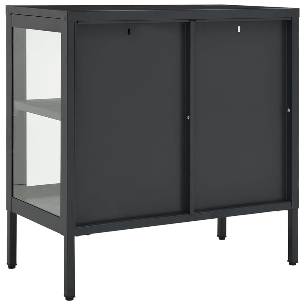 vidaXL Sideboard Anthracite 70x35x70 cm Steel and Glass