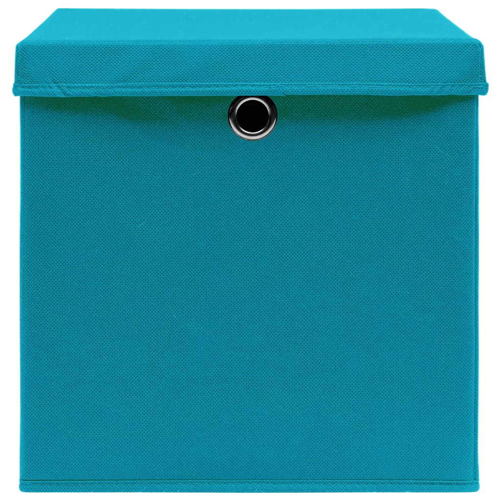 vidaXL Storage Boxes with Covers 4 pcs 28x28x28 cm Baby Blue