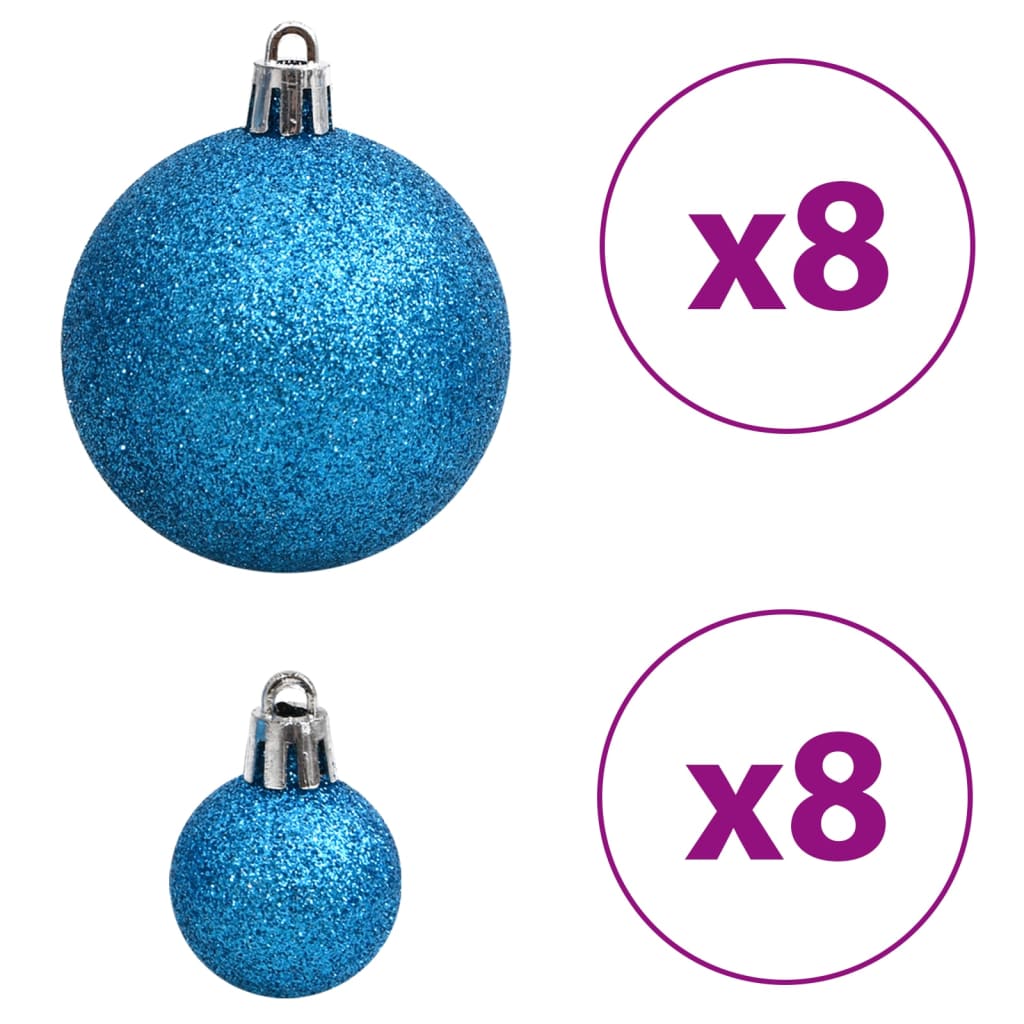 vidaXL Christmas Baubles 100 pcs Blue and Silver 3 / 4 / 6 cm