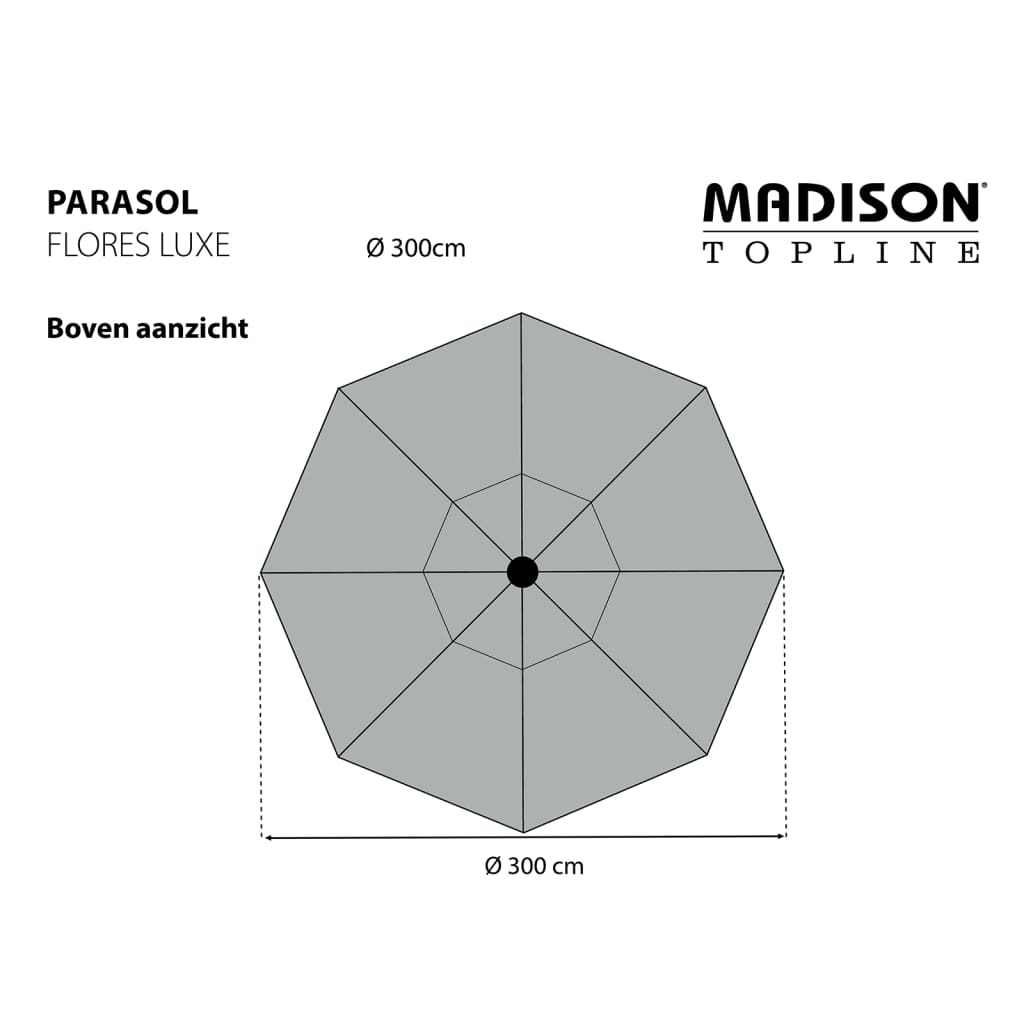 Madison Parasol Flores Luxe 300 cm Round Brick Red