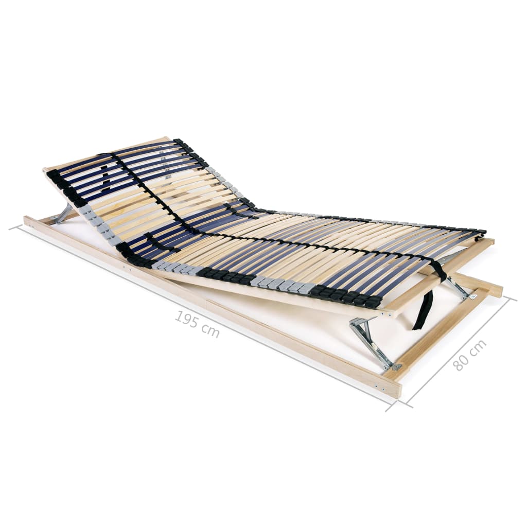 vidaXL Slatted Bed Bases 2 pcs with 42 Slats 7 Zones 80x200 cm