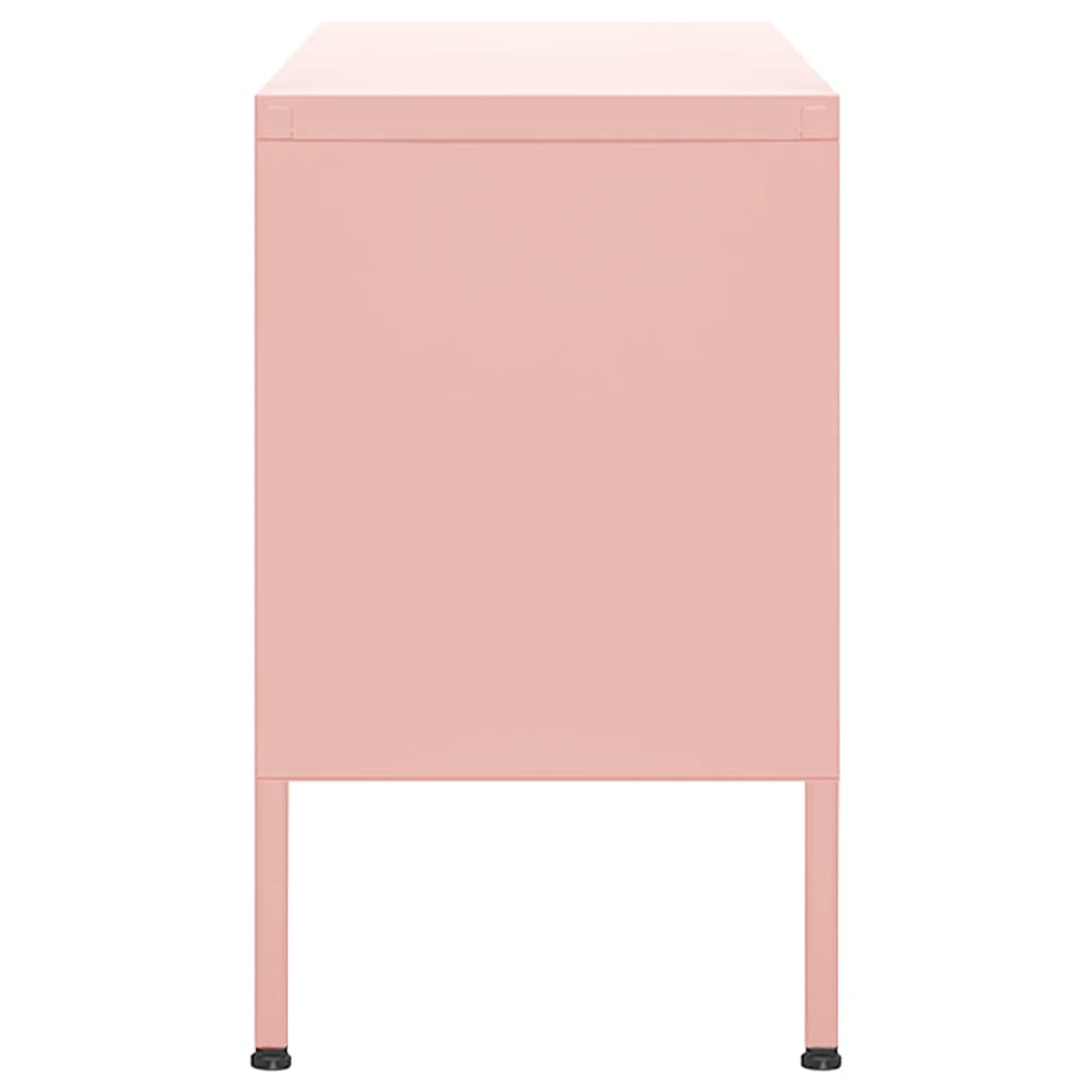 vidaXL TV Cabinet Pink 105x35x50 cm Steel