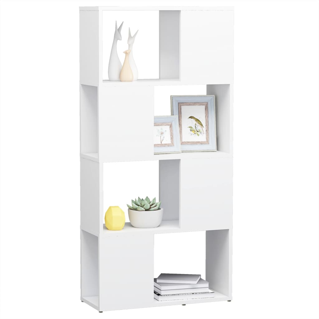 vidaXL Book Cabinet Room Divider White 60x24x124.5 cm Engineered Wood