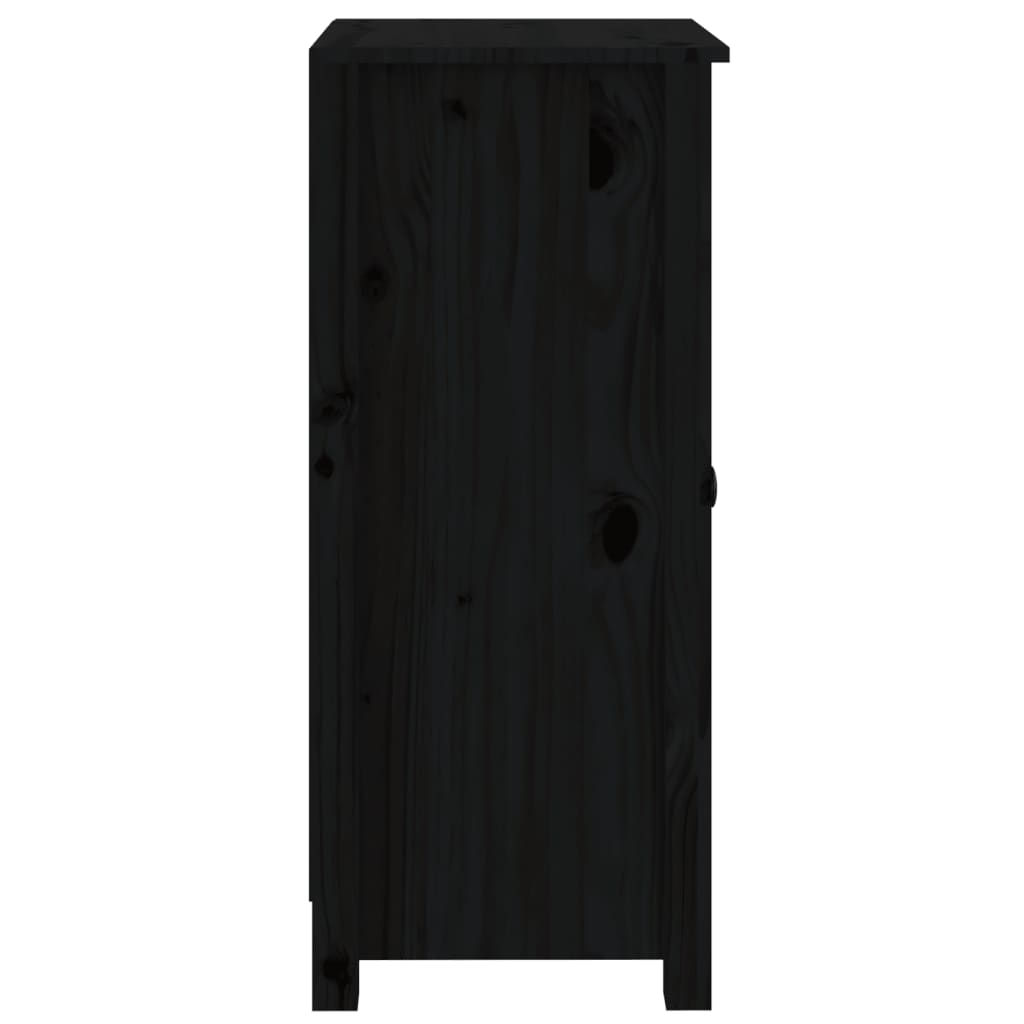 vidaXL Sideboard Black 40x35x80 cm Solid Wood Pine