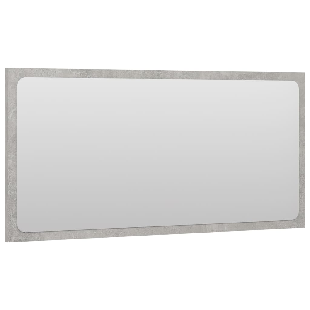 vidaXL Bathroom Mirror Concrete Grey 80x1.5x37 cm Engineered Wood