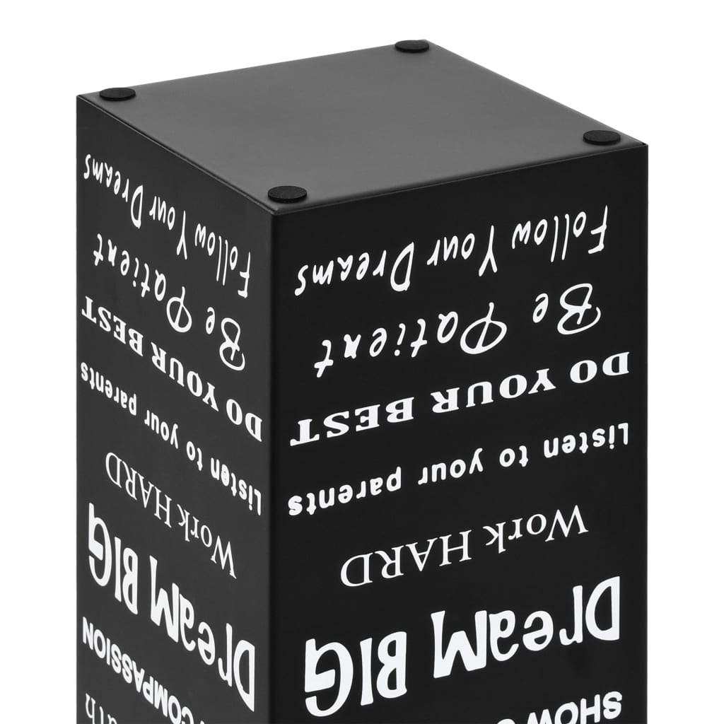 vidaXL Umbrella Stand Text Steel Black vidaXL.co.uk