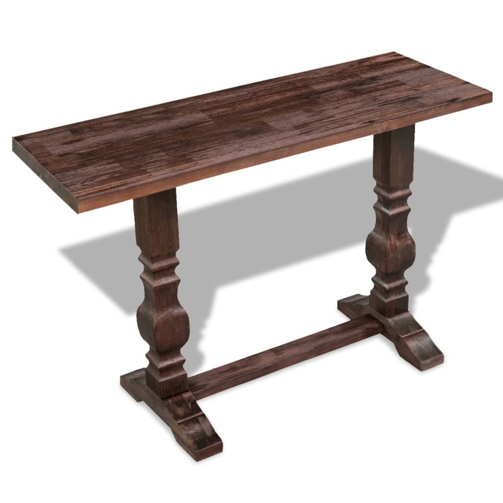 vidaXL Pedestal Console Table Solid Acacia Wood 100x40x75 cm
