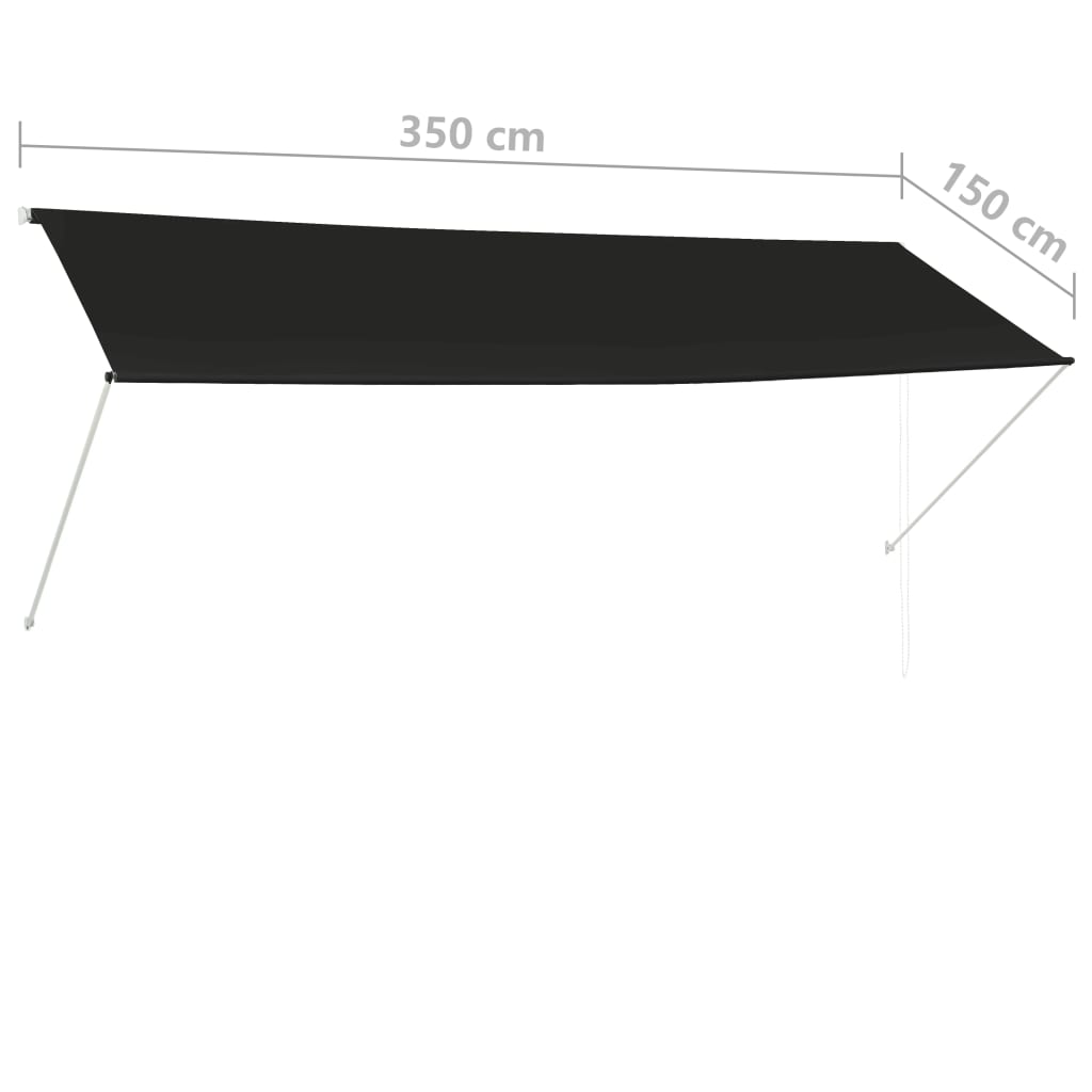 vidaXL Retractable Awning 350x150 cm Anthracite