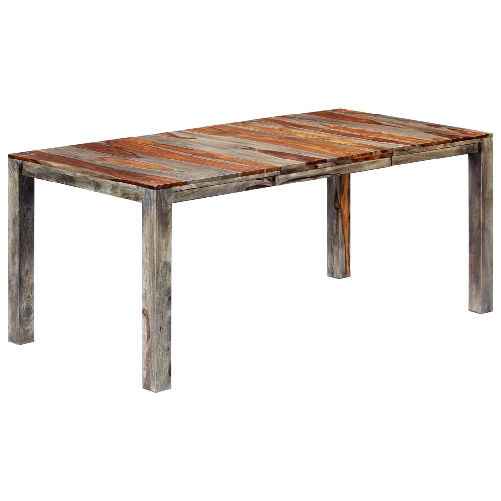 vidaXL Dining Table Grey 180x90x76 cm Solid Sheesham Wood