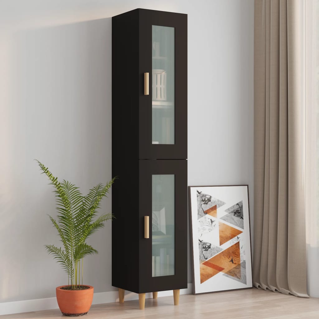 vidaXL Hanging Wall Cabinet Black 34.5x34x90 cm