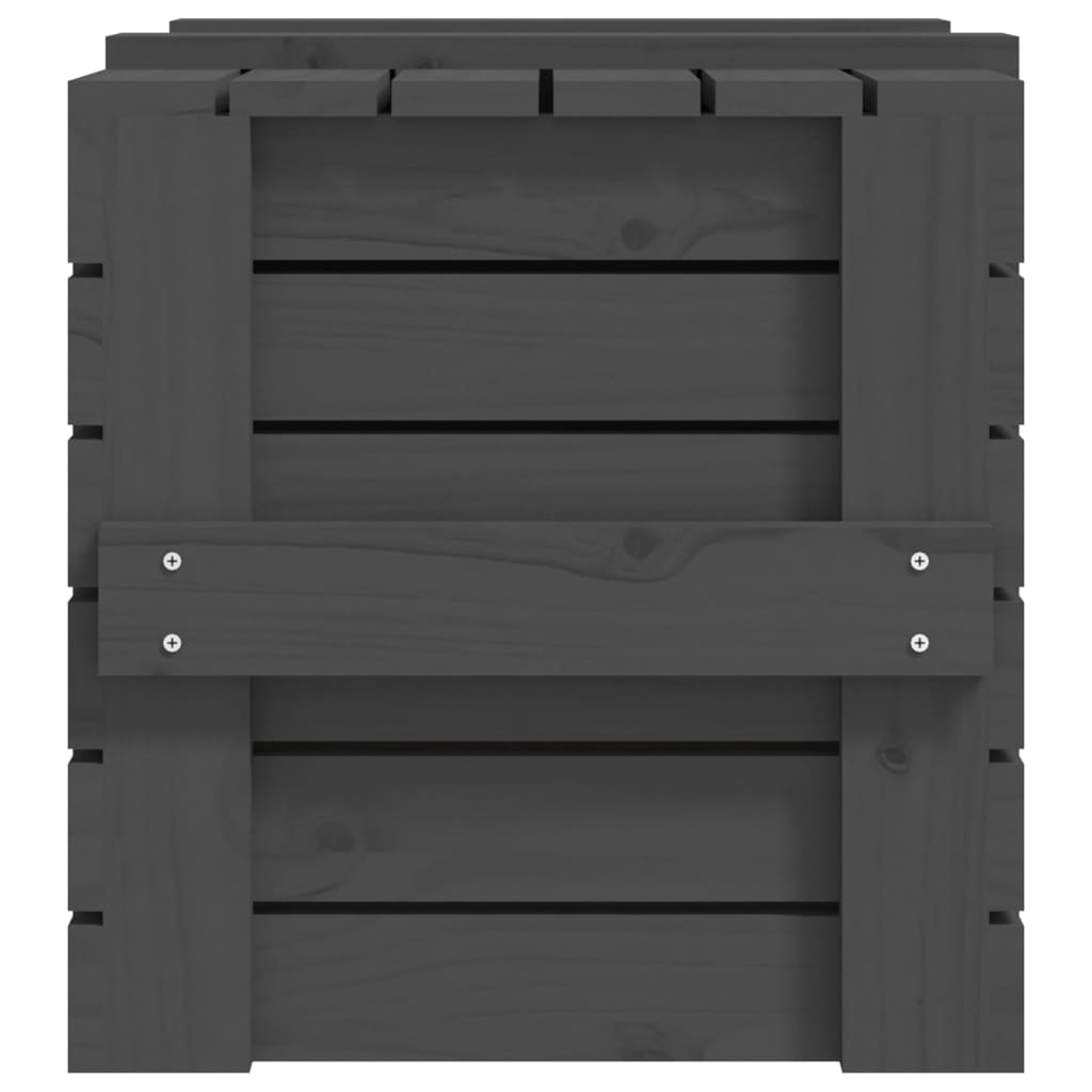 vidaXL Storage Box Grey 58x40.5x42 cm Solid Wood Pine