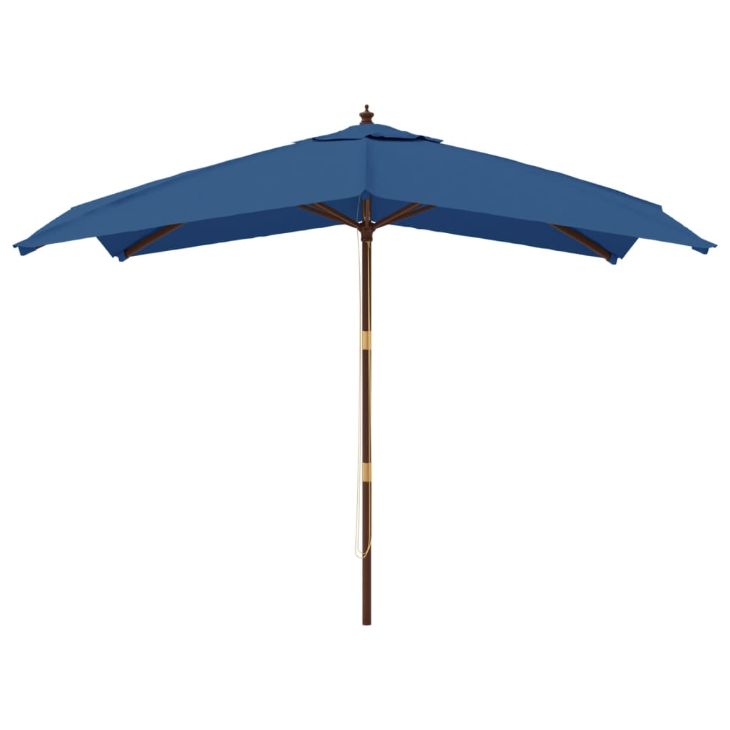 vidaXL Garden Parasol with Wooden Pole Azure Blue 300x300x273 cm