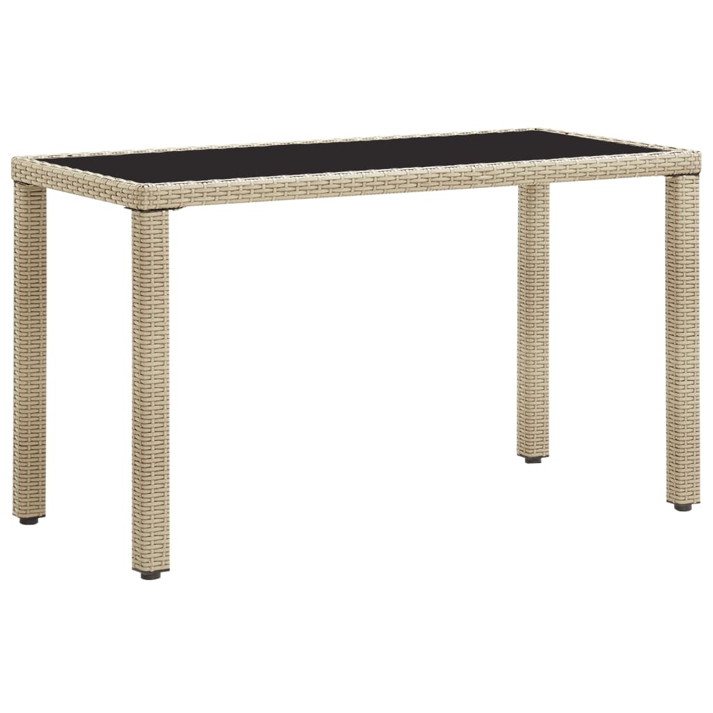 vidaXL Garden Table Beige 123x60x74 cm Poly Rattan