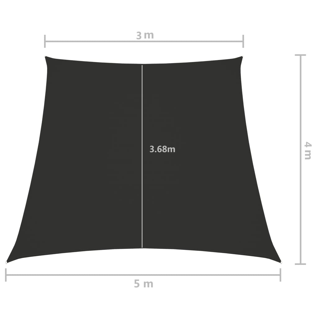 vidaXL Sunshade Sail Oxford Fabric Trapezium 3/5x4 m Anthracite