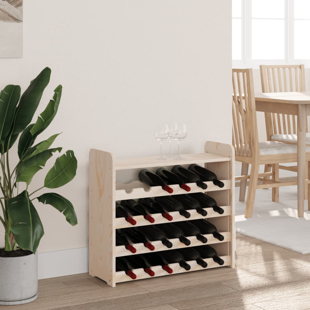 vidaXL Wine Rack with Top Board 67.5x25x60 cm Solid Wood Pine