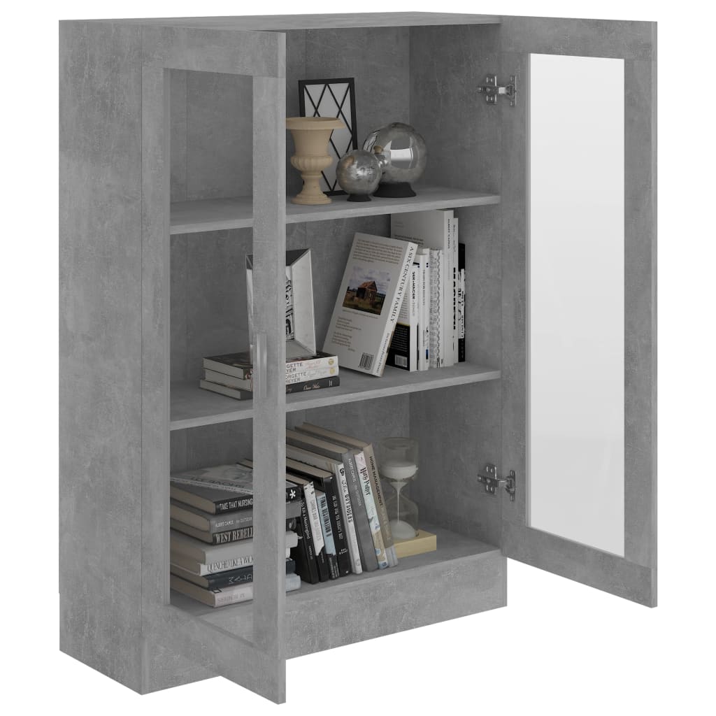 vidaXL Vitrine Cabinet Concrete Grey 82.5x30.5x115 cm Engineered Wood