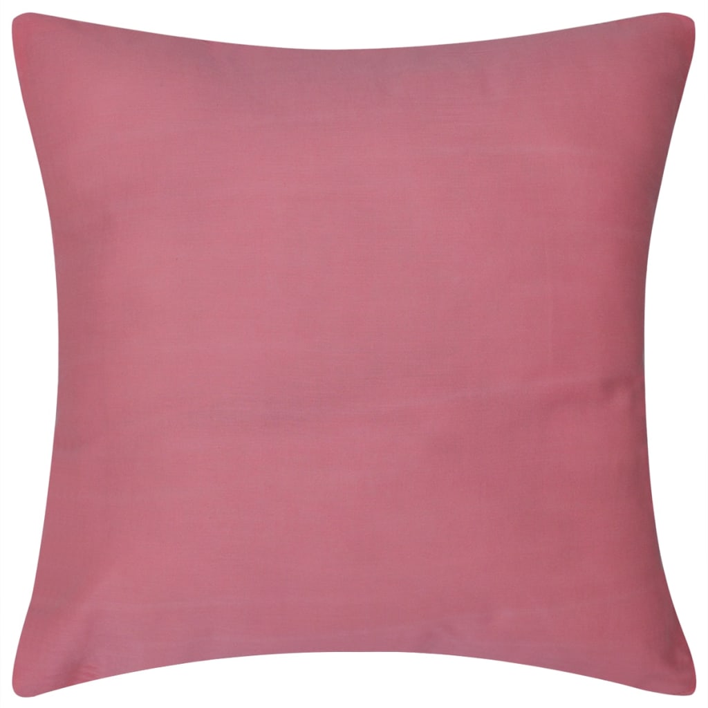 4 Pink Cushion Covers Cotton 80 x 80 cm