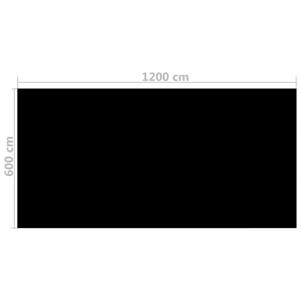 vidaXL Rectangular Pool Cover 1200x600 cm PE Black