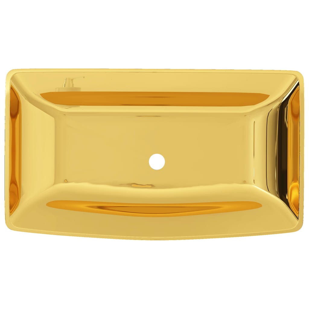 vidaXL Wash Basin 71x38x13.5 cm Ceramic Gold