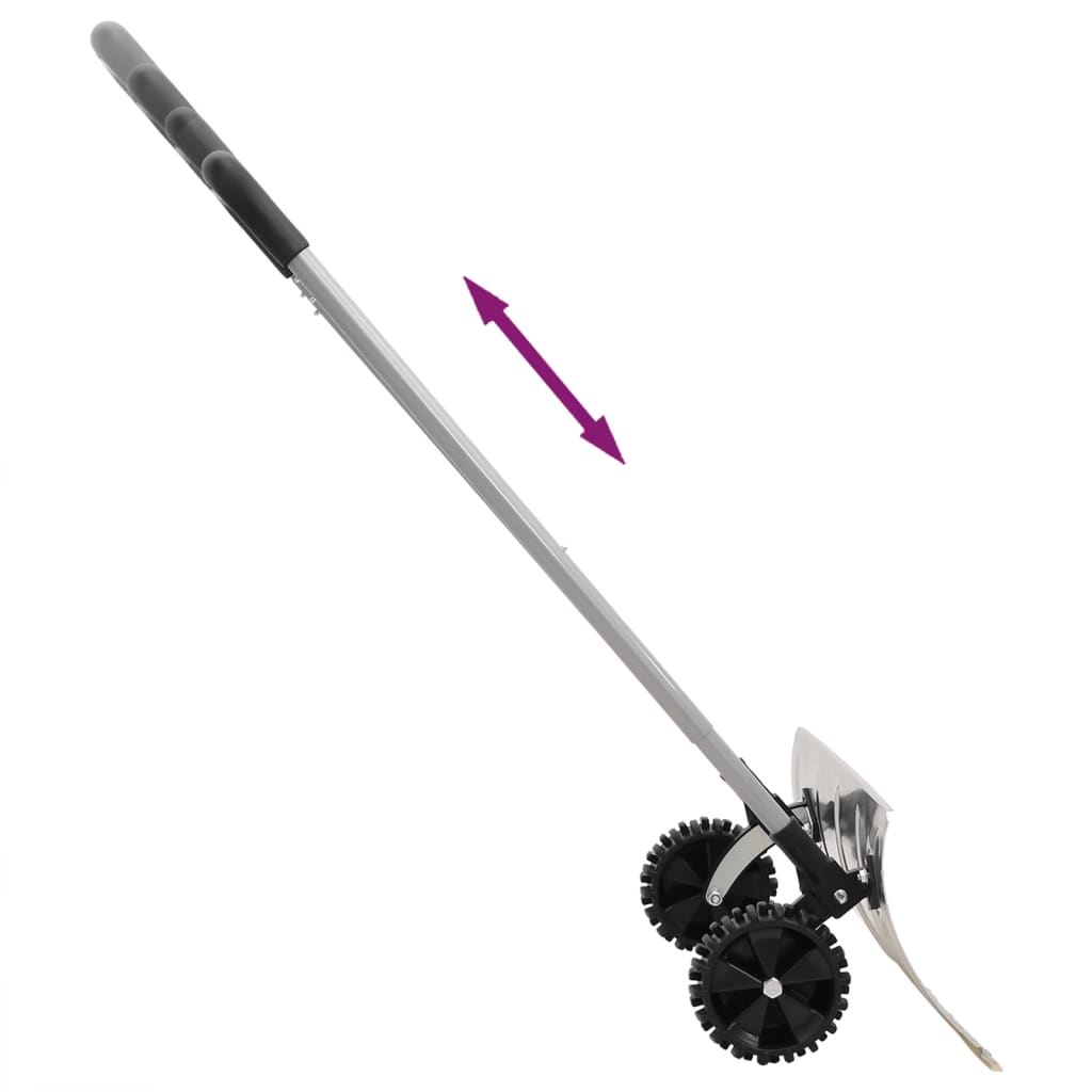 vidaXL Snow Shovel with Extendable Handle Silver 61 cm Blade Steel