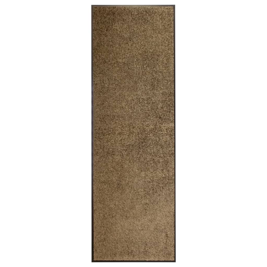 vidaXL Doormat Washable Brown 60x180 cm